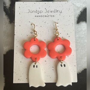 Ghost flower earrings